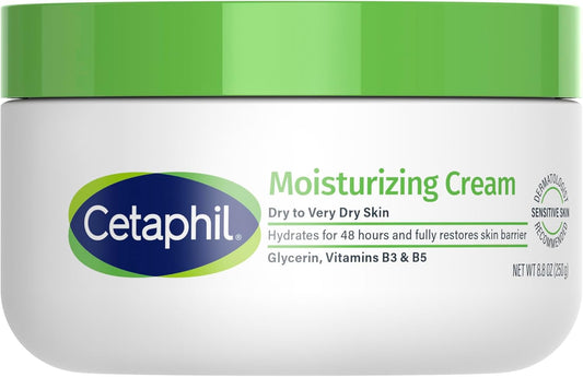 Cetaphil Face & Body Moisturising Cream for Men & Women, Dry to Very Dry Sensitive Skin, Non-Comedogenic, With Niacinamide & Vitamin B5, Unscented, 550g