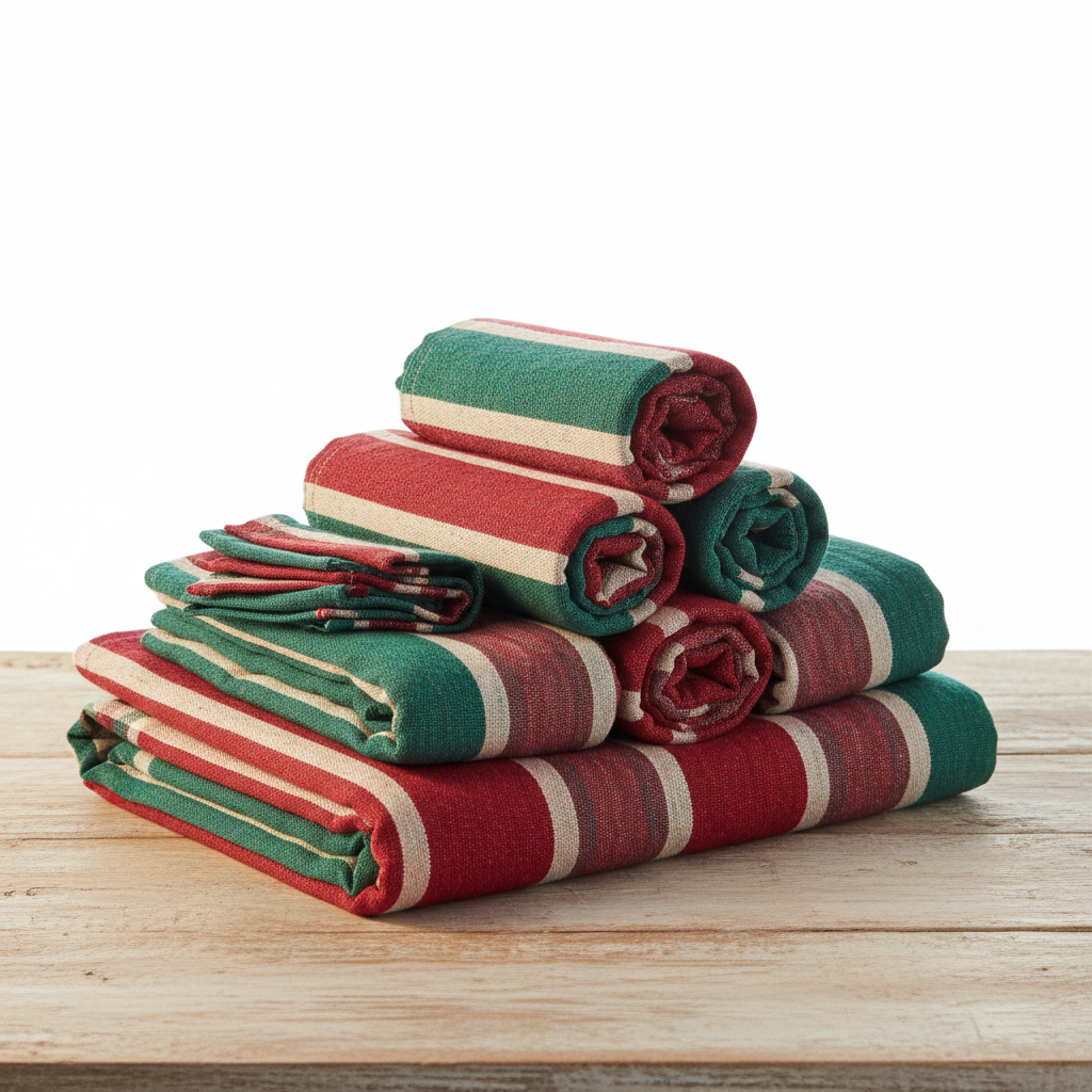 Handwoven Gamcha Towel Set — Traditional Bangladeshi Cotton