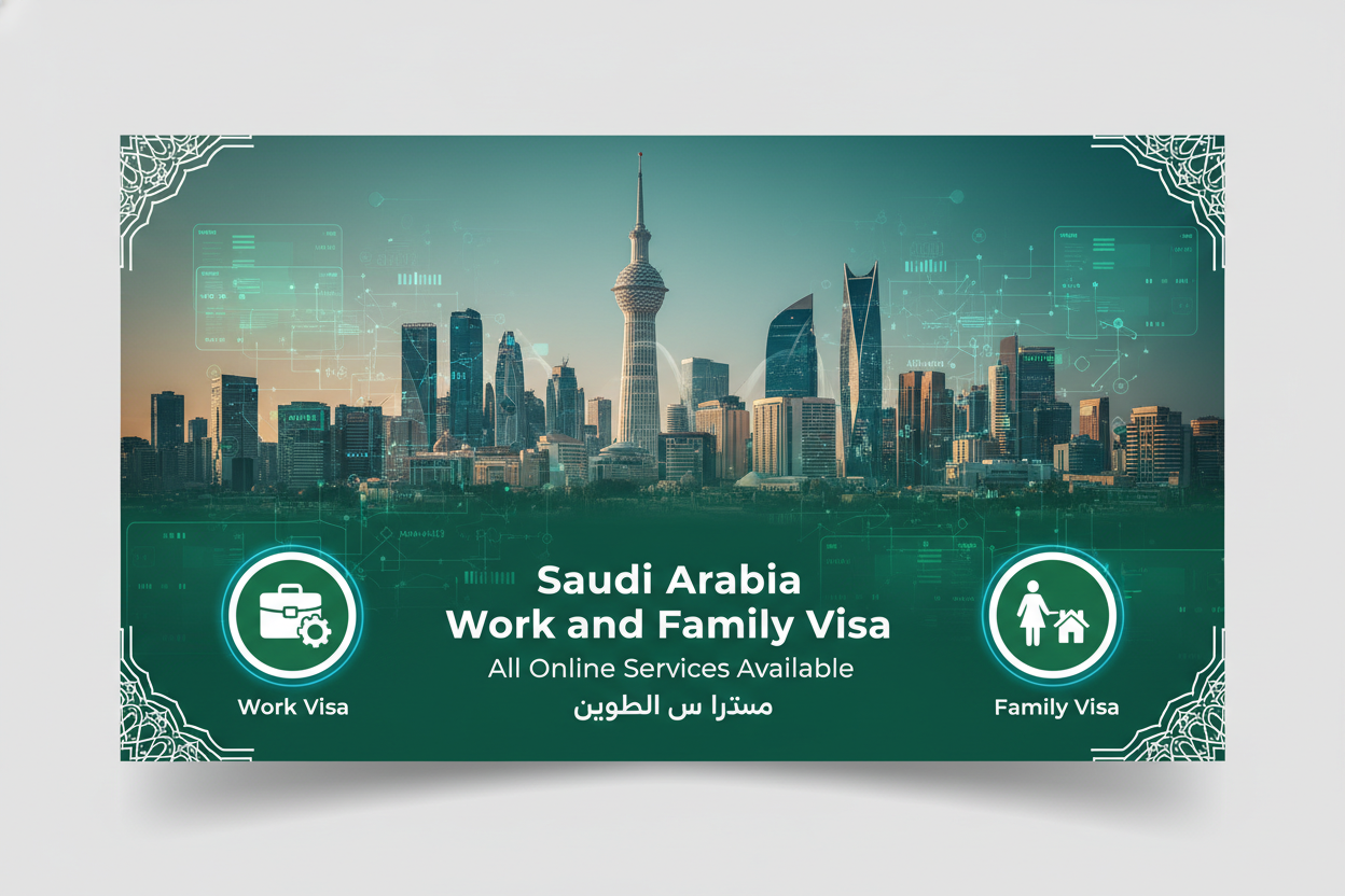 SAUDI ARABIA WORK AND FAMILY VISA ALL ONLINE SERVICES AVAILABLE