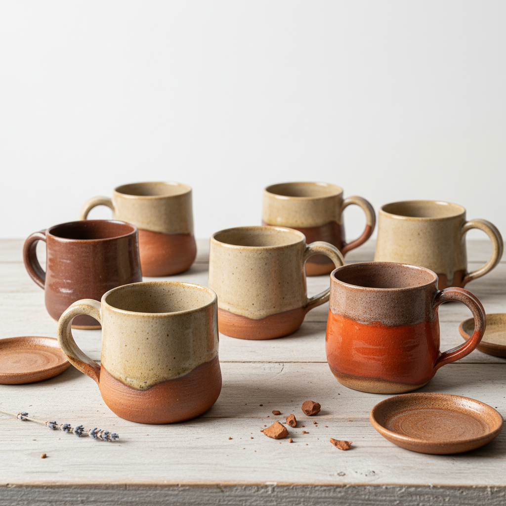 Handmade Pottery Mug Set — Artisan Clay Mugs | Made in Bangladesh