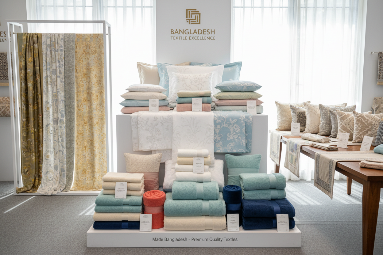 Home Textiles	Bed linen, Towels (Terrycloth), Curtains, and other household textile items.	A prominent part of the country's textile production and exports.