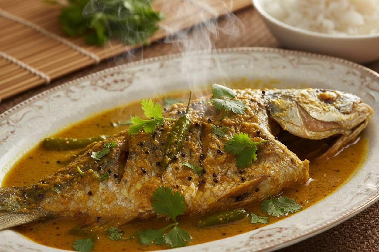 Ilish (Hilsa Fish): The national fish, famous for its unique taste and aroma, often prepared as Ilish Bhapa (steamed) or Ilish Polao.