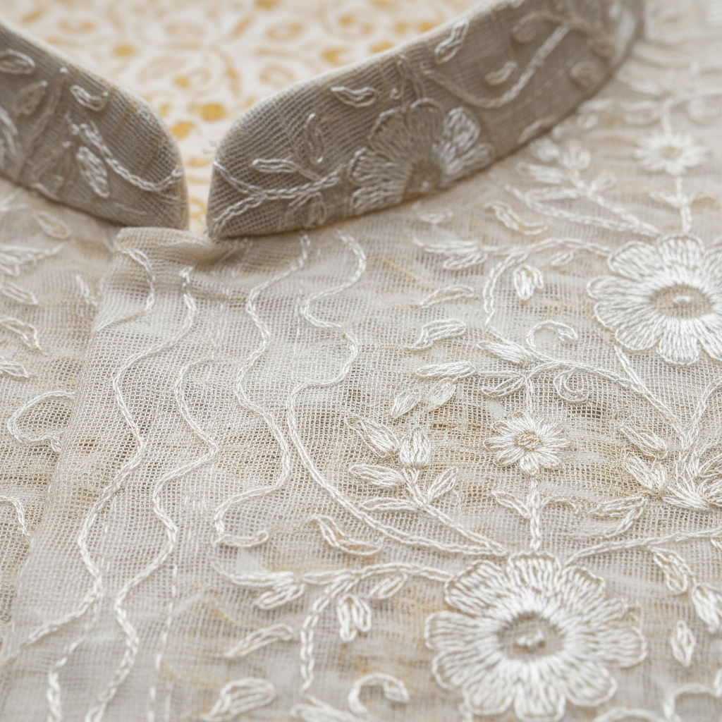 Muslin Panjabi Fabric Detail