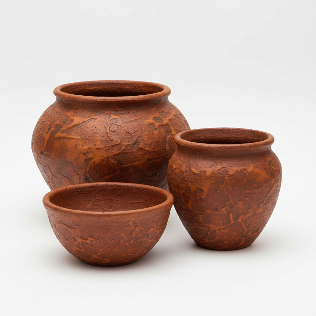 Handmade Terracotta Flower Pot Set of 3 Bangladesh