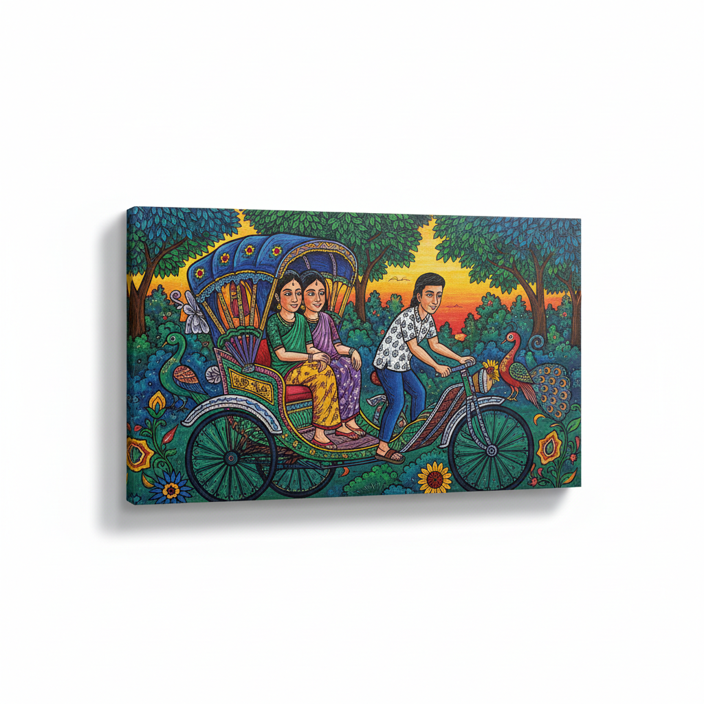Rickshaw Art Wall Print Bangladeshi Folk Art