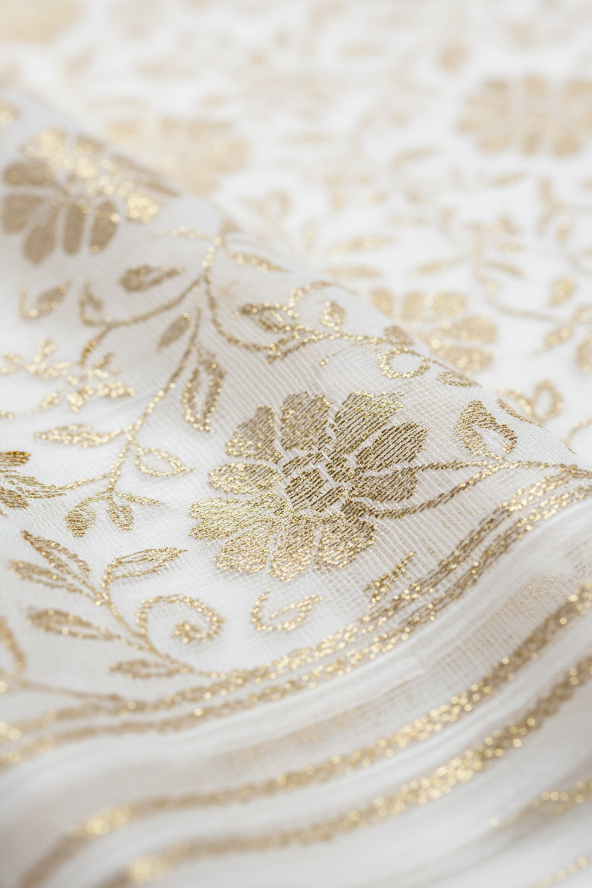 Jamdani Dupatta Texture Closeup