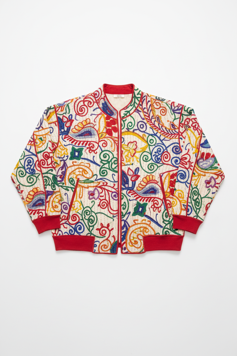 Kantha Stitch Jacket Handcrafted Wearable Art Bangladesh