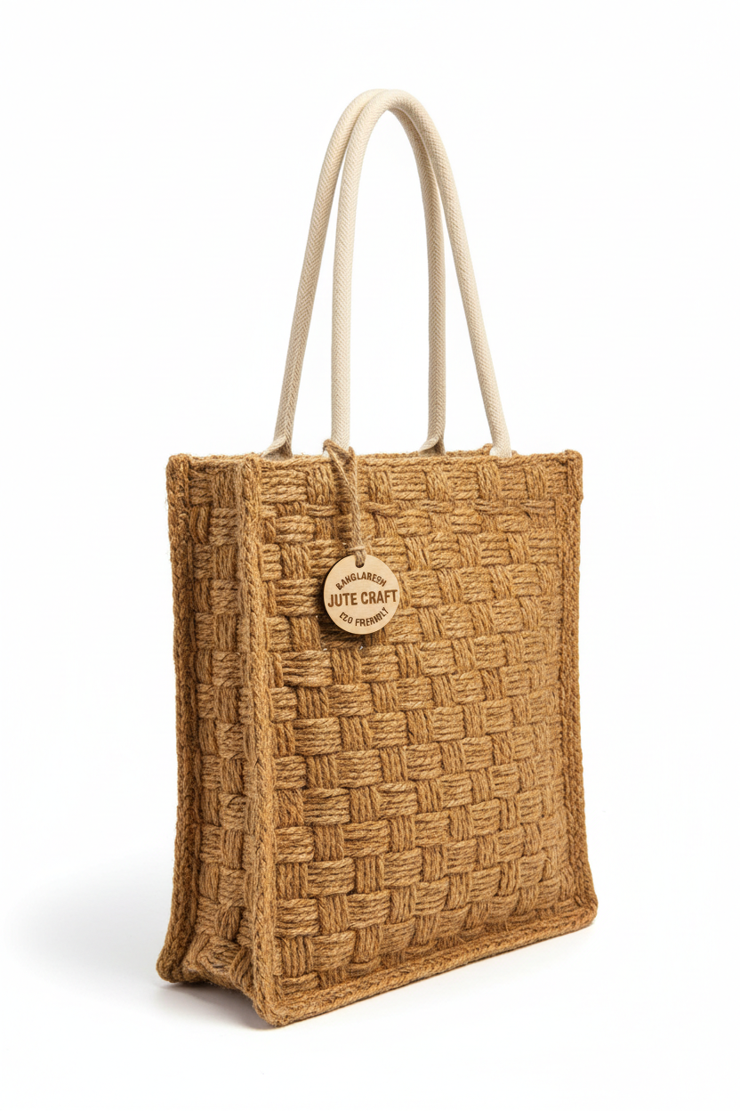 Handwoven Jute Tote Bag - Product Shot