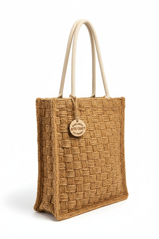 Handwoven Jute Tote Bag - Product Shot