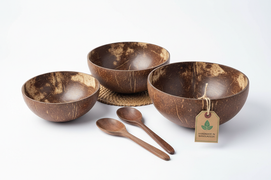 Handmade Coconut Shell Bowl Set Eco-Friendly Bangladesh