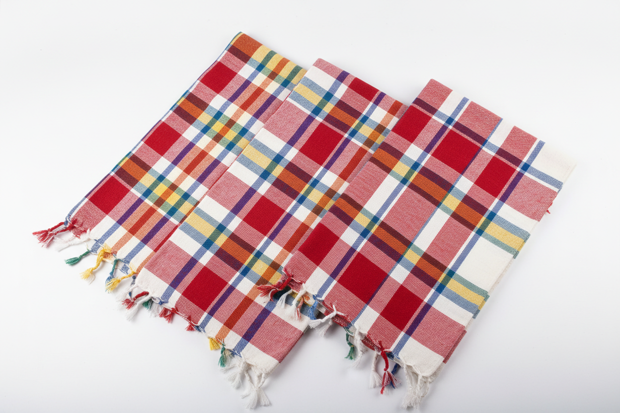 Handwoven Gamcha Towel Set Traditional Bangladeshi Cotton