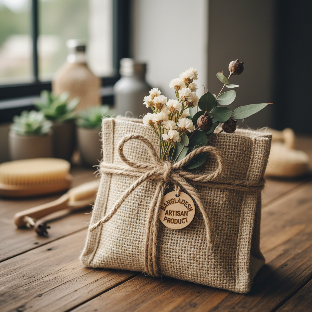 Jute Tote Bag Gift Presentation