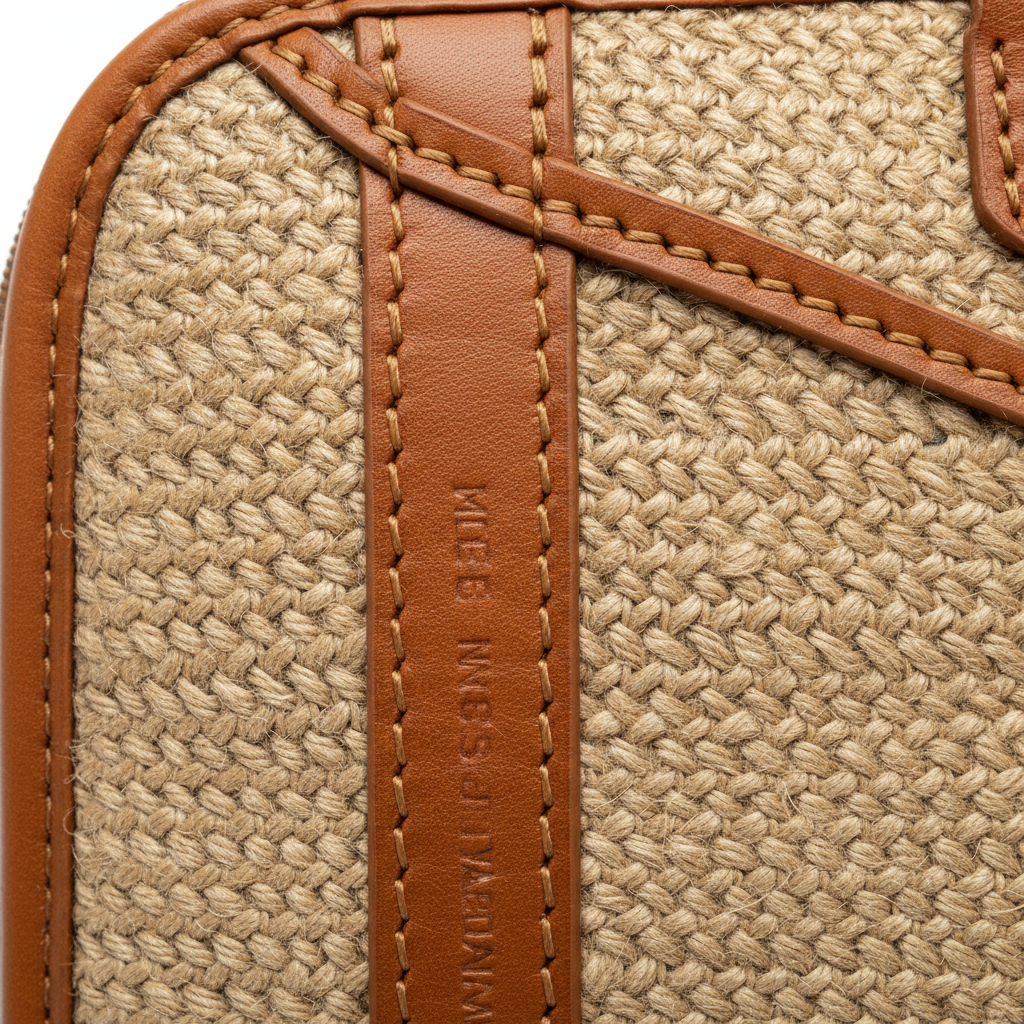 Jute Leather Handbag Detail