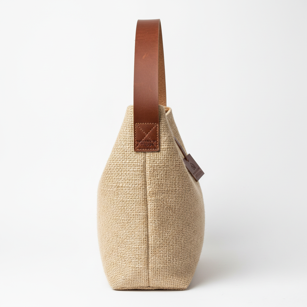 Jute Leather Handbag Side