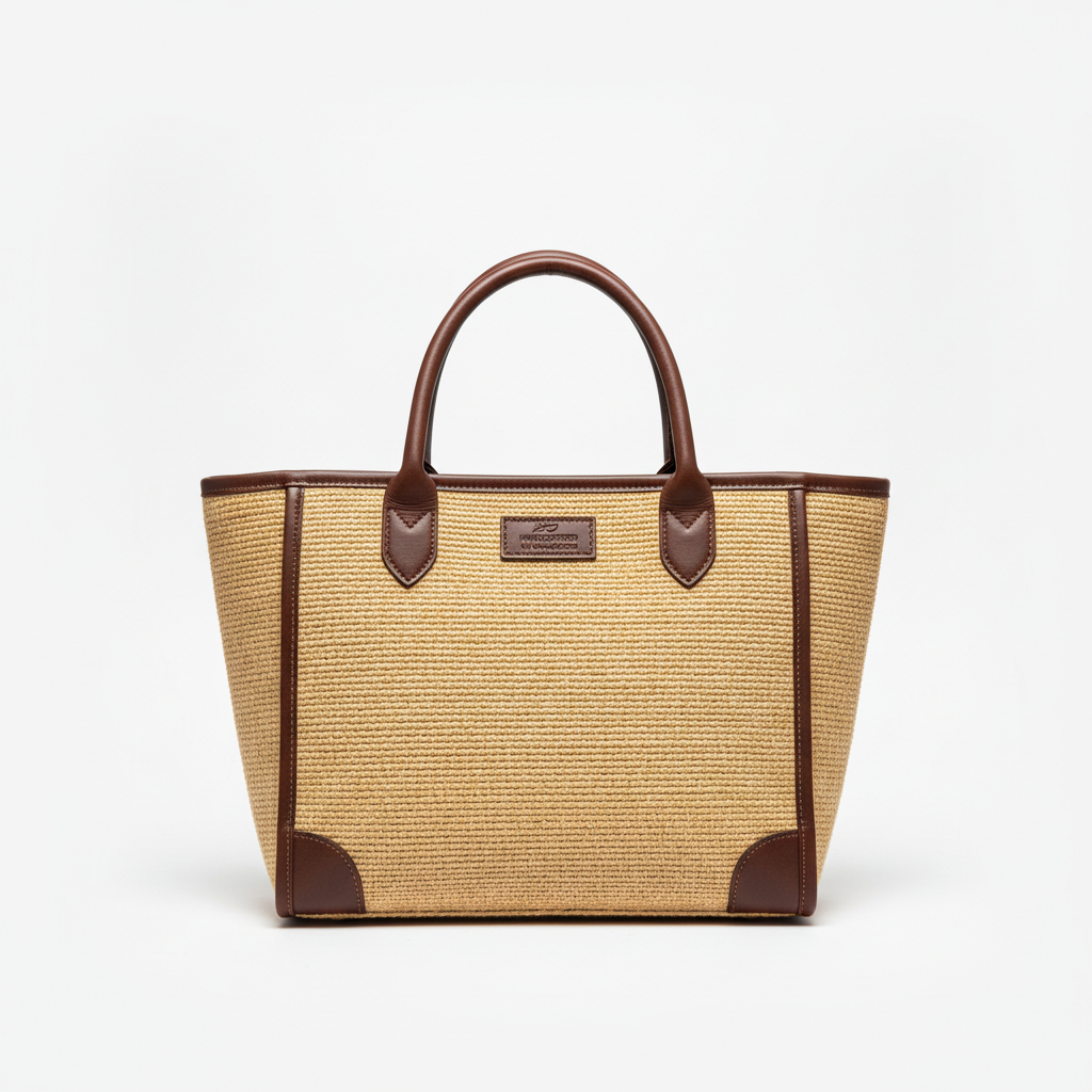 Jute & Leather Handbag