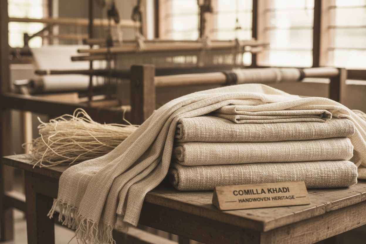 **Khadi** (often called *Khaddar* locally) is one of Bangladesh’s most historically significant and traditional fabrics. While it shares a name with similar fabrics in India, Bangladeshi Khadi has its own unique heritage, centered almost entirely in the **Comilla** district.

Here is a detailed breakdown of Khadi Kapor made in Bangladesh.

### 1. The Origin: Comilla Khadi
If you are looking for authentic Bangladeshi Khadi, you are looking for **"Comilla Khadi."**
* **History:** The industry gained massive p