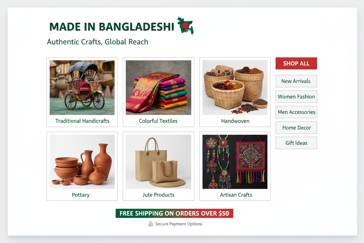 MAKE THEMES FOR MADE IN BANGLADESHI WEBSITE SAME TO AMAZON HOME THEMES FOR BRANDING BANGLADESHI ALL PRODUCTS AND CRAFTS ETC