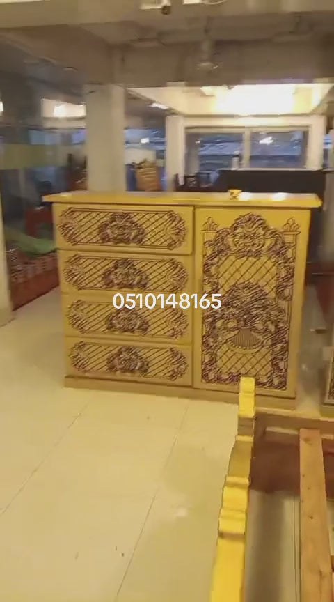 Full Bed Room Set furniture!!!  Majestic Gold-Carved Bedroom Set: Luxury Handcrafted Wooden Furniture