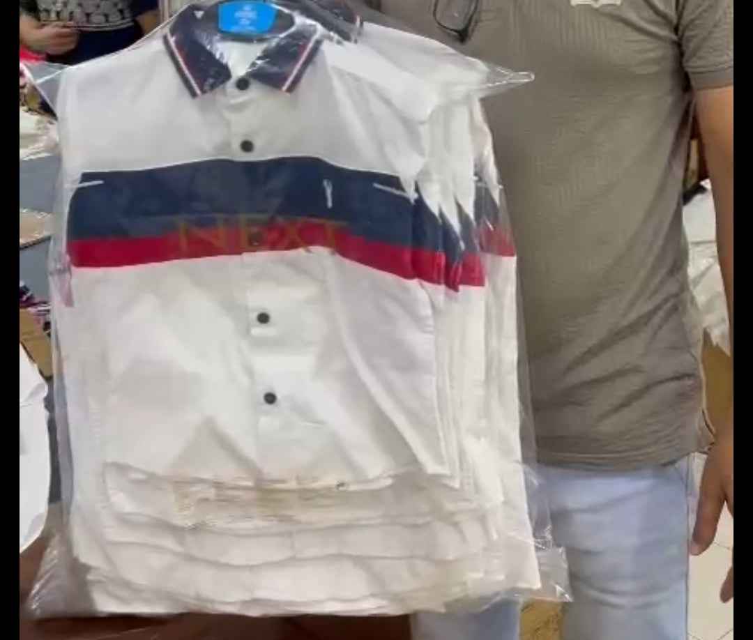 قميص ولادي | 25 لونًا | مقاسات 2-12 سنة | حزمة من 10 قطع | صنع في بنغلاديش