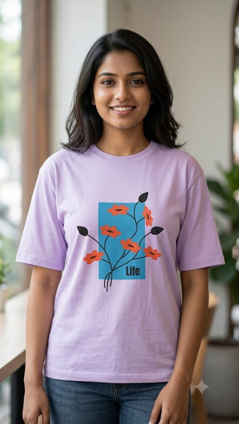 🌸 PREMIUM LADIES COTTON T-SHIRT

180 GSM | Premium Cotton Fine Fabric | Premium Rubber Print

Upgrade your everyday wardrobe with our Premium Ladies Cotton T-Shirt, crafted from fine-quality cotton fabric with a soft, skin-friendly feel and premium rubbe