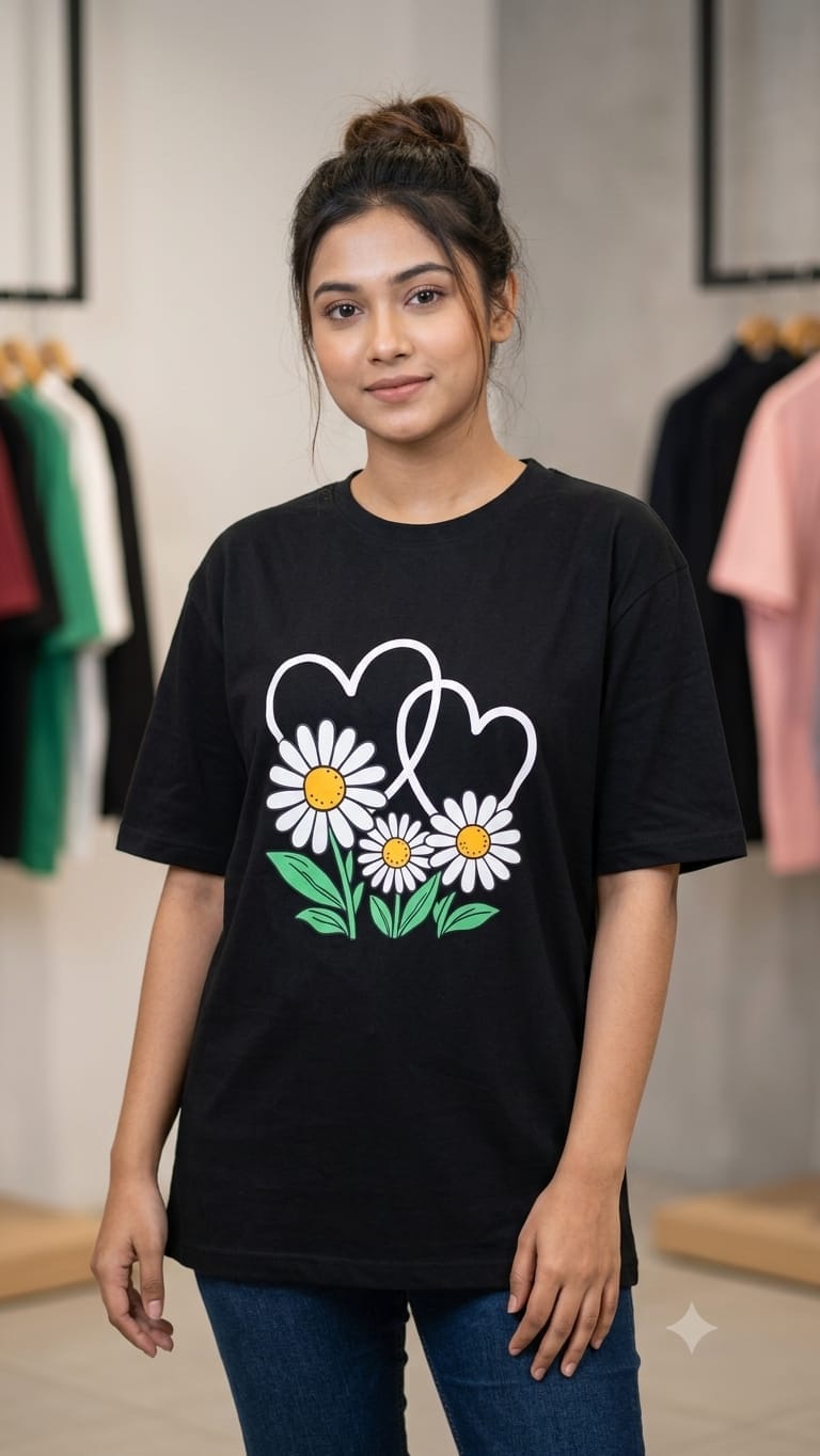 🌸 PREMIUM LADIES COTTON T-SHIRT

180 GSM | Premium Cotton Fine Fabric | Premium Rubber Print

Upgrade your everyday wardrobe with our Premium Ladies Cotton T-Shirt, crafted from fine-quality cotton fabric with a soft, skin-friendly feel and premium rubbe